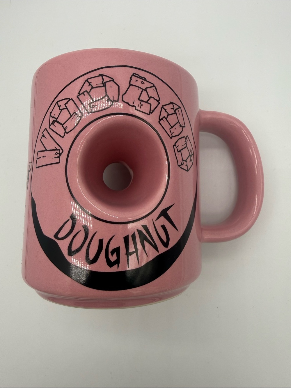 Voodoo Doughnut Coffee Mug Donut Cup PINK “The Magic is in the Hole” Ceramic EUC - Picture 7 of 9